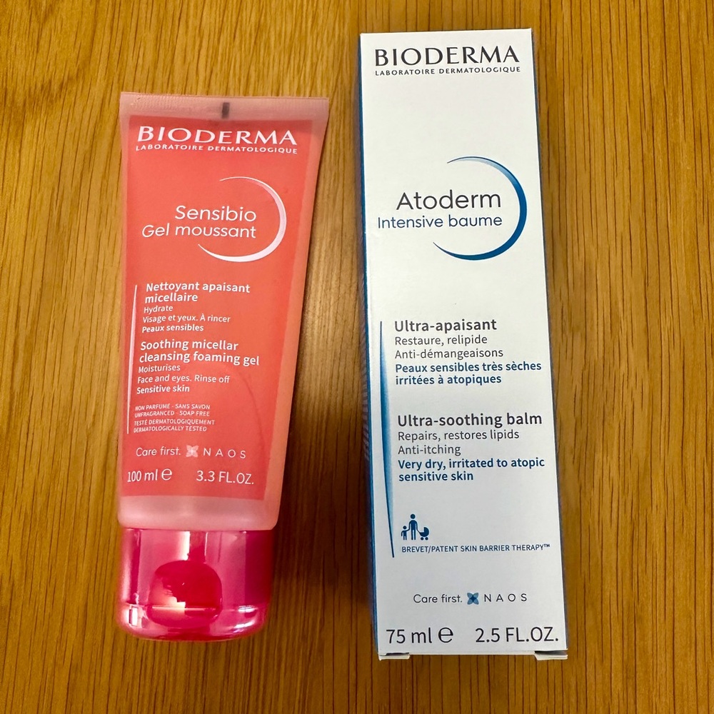 Bioderma Sensitive Skin Bundle - Atoderm Intensive Baume and Sensibio Cleanser